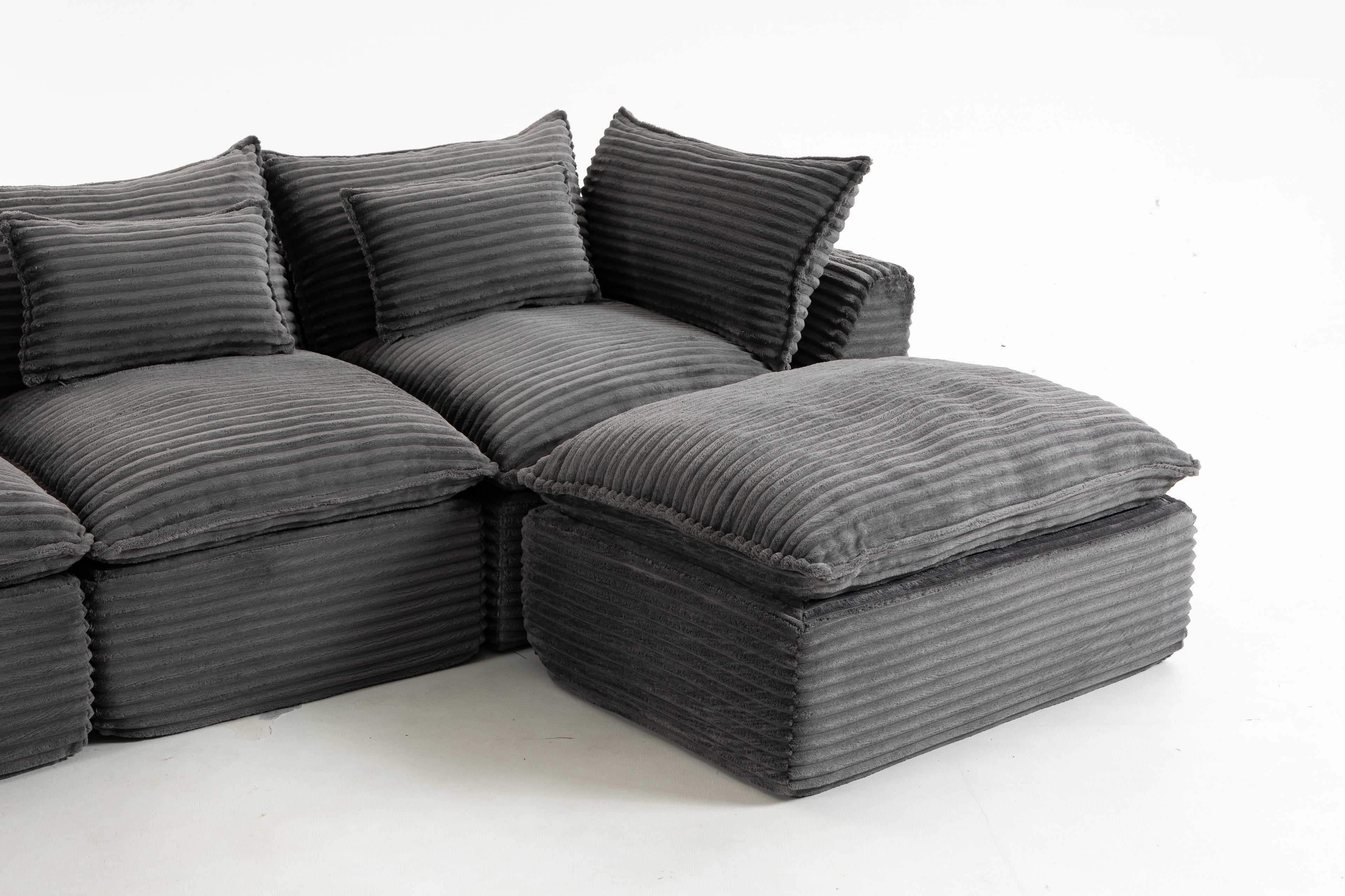 129.8" Width Cloud Couch Oversized Modular Sectional Sofa