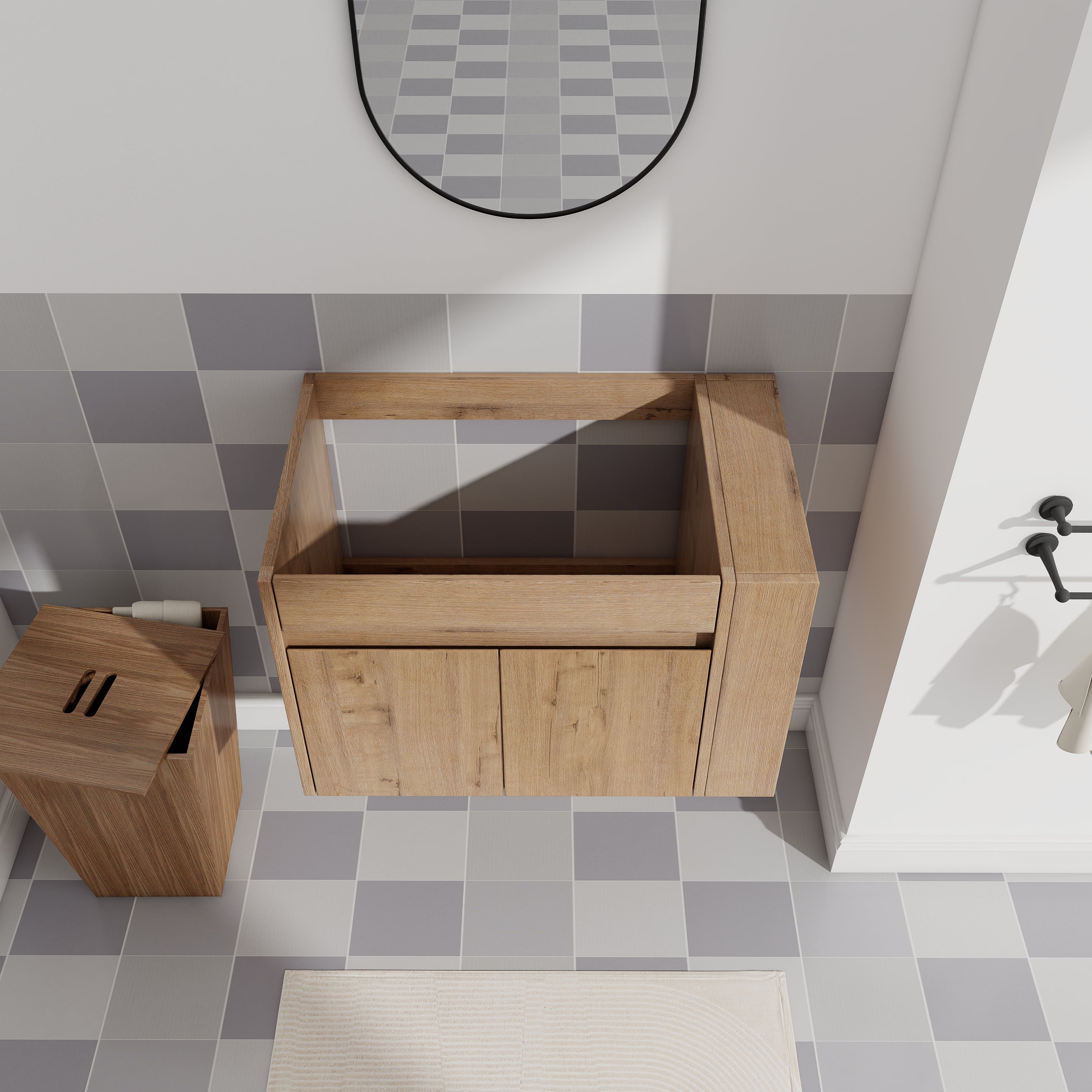 30 Inch Bathroom Vanity With Open Shelf