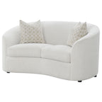 Rory Latte Sloped Arms Loveseat with Pillows