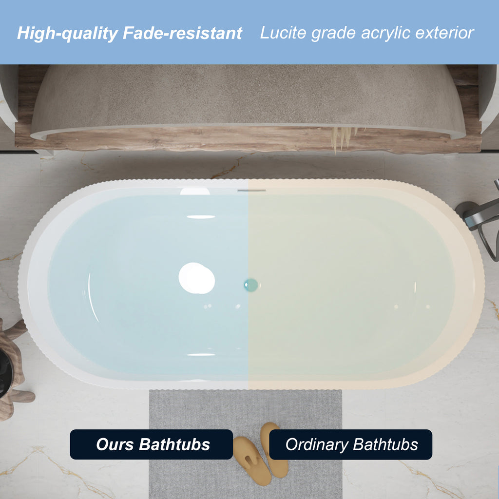 59" Linear Acrylic Freestanding Bathtub