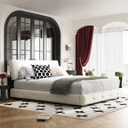 Queen Size Tufted Bed Frame with Extra-Large Ultra-Soft Cloud Pillow Design