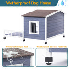 Large Wooden Dog House Indoor Outdoor with Terrace
