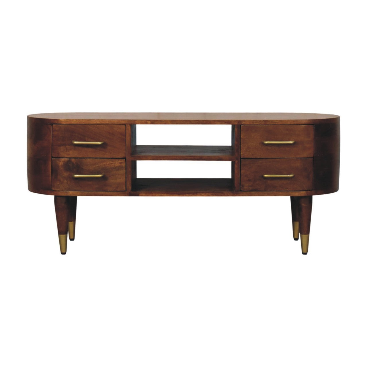Solid Wood Valenza Curved Media Unit