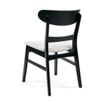Set of 2 Dining Chairs - Upholstered Seat, Rubberwood Legs