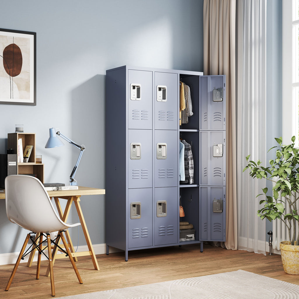 9 Door 72"H Metal Lockers With Lock