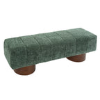 Green Boucle Upholstered Indoor Dining Bench