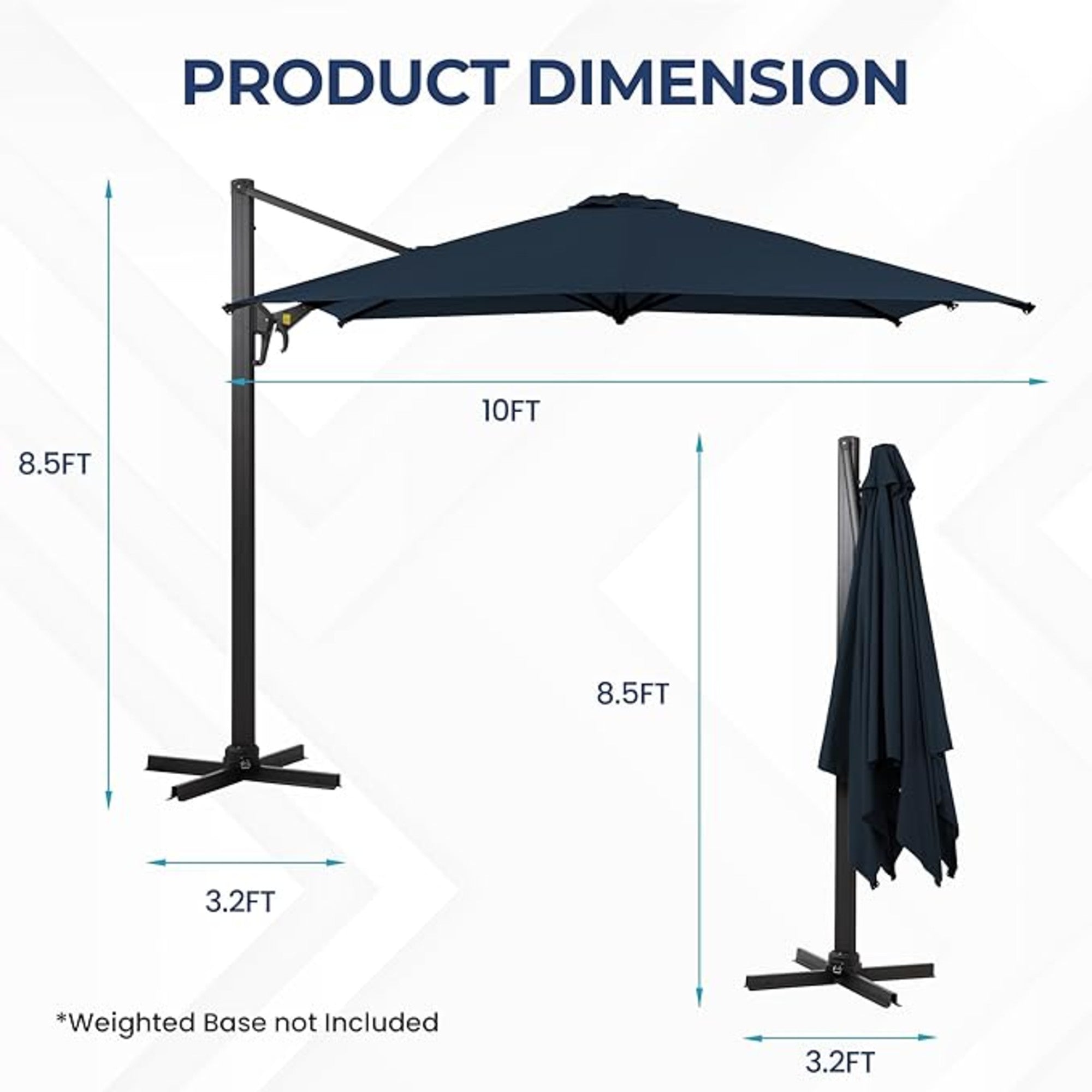 10-Foot Cantilever Patio Umbrella