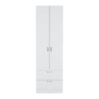 Armoire Wardrobe 76" H, Hanging Rod, 2 Drawers, 1 Shelf