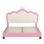 Full Size Upholstered Princess Bed with Crown Headboard