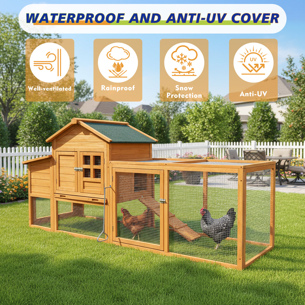 80" Chicken Coop with Nest Box and Removable Tray