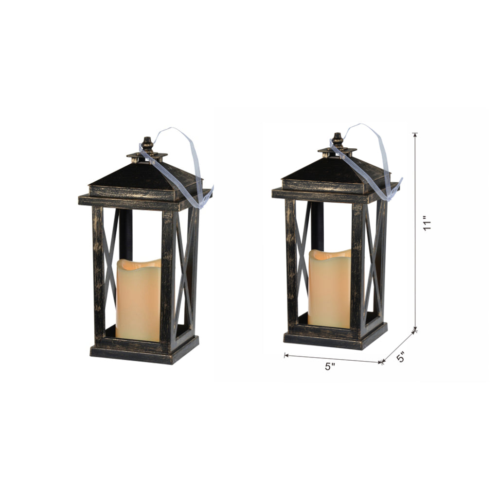 Set of 2 Menifee Lantern with LED Candle