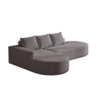 Modern Curved Chenille Upholstered Sectional Sofa