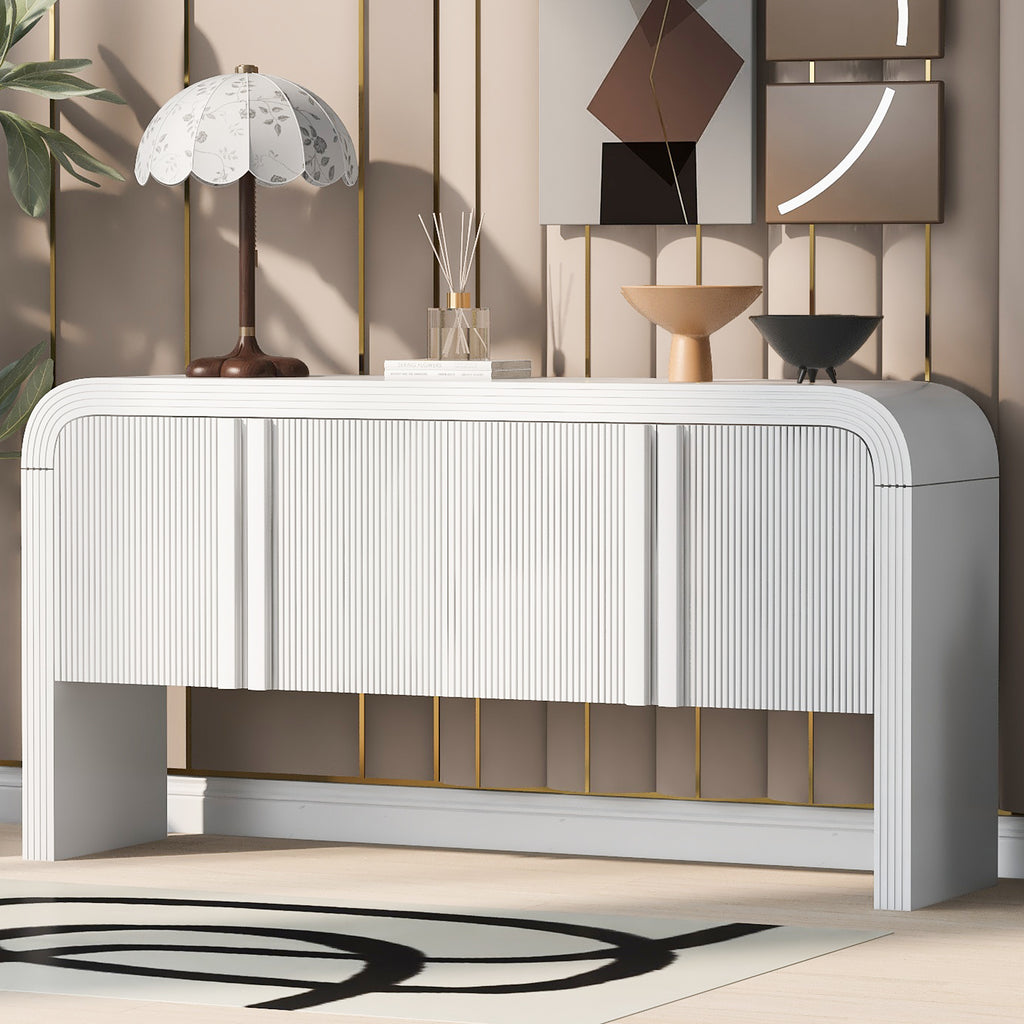 U_STYLE 62.2-Inch Wave-Pattern Console Table