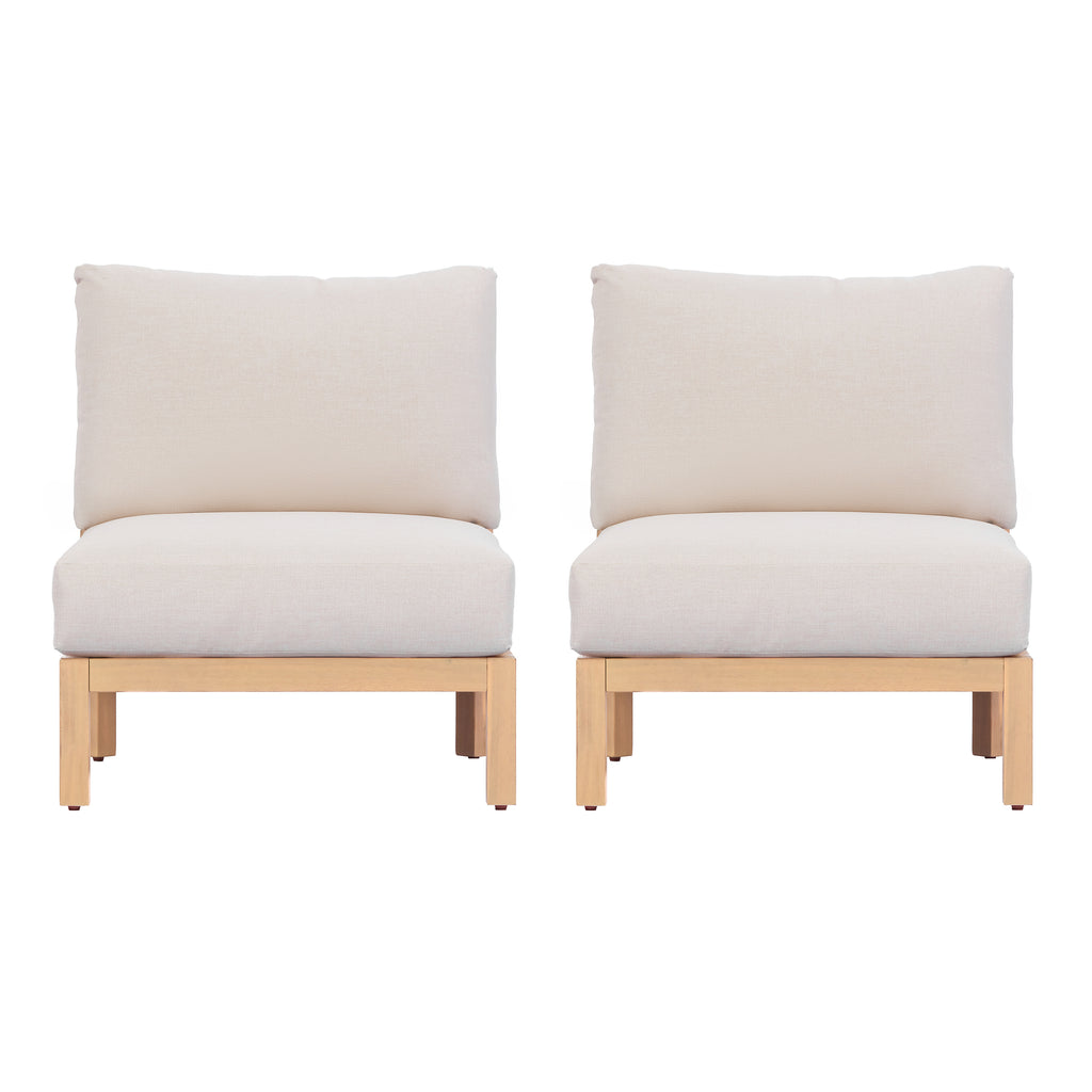 Acacia Wood Patio Furniture Club Chair Set of Two