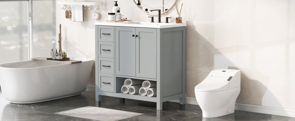 36" Bathroom Vanity with Sink Top