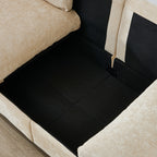 Soft Chenille 3-Seater Sectional Couch with Ottoman