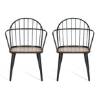 Indoor Dining Chair With Metal Legs (Set of 2), Light Birch