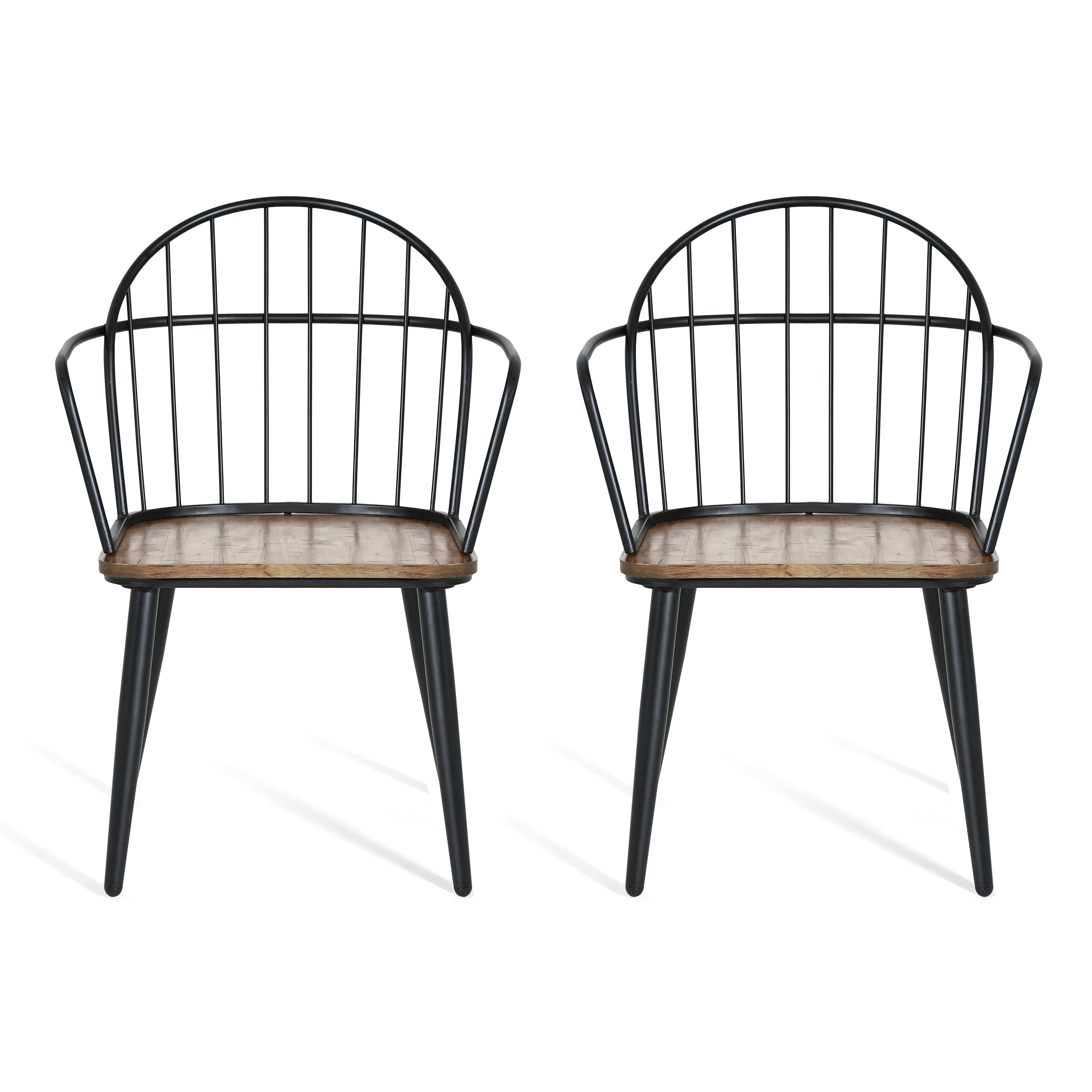 Indoor Dining Chair With Metal Legs (Set of 2), Light Birch