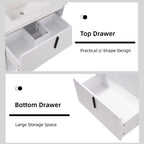 30" Bathroom Vanity with Ceramic Sink and Fluted Design