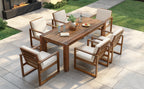 TREXM Patio Table and Chairs Set, Outdoor Dining Set for 6