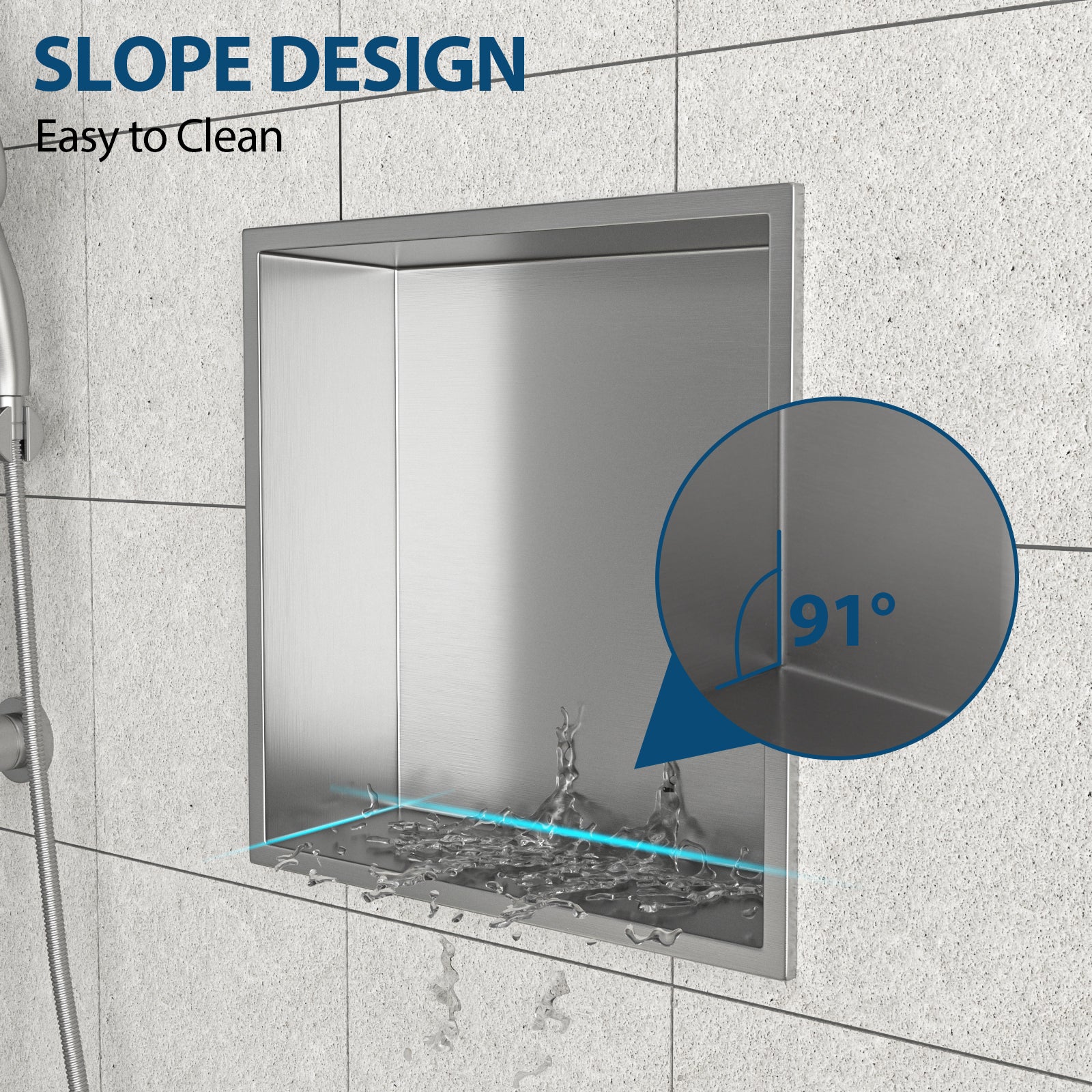 12" x 12" Stainless Steel Shower Niche, Brushed Nickel
