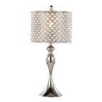 27" Contemporary Metal Table Lamp Set in Polished Nickel
