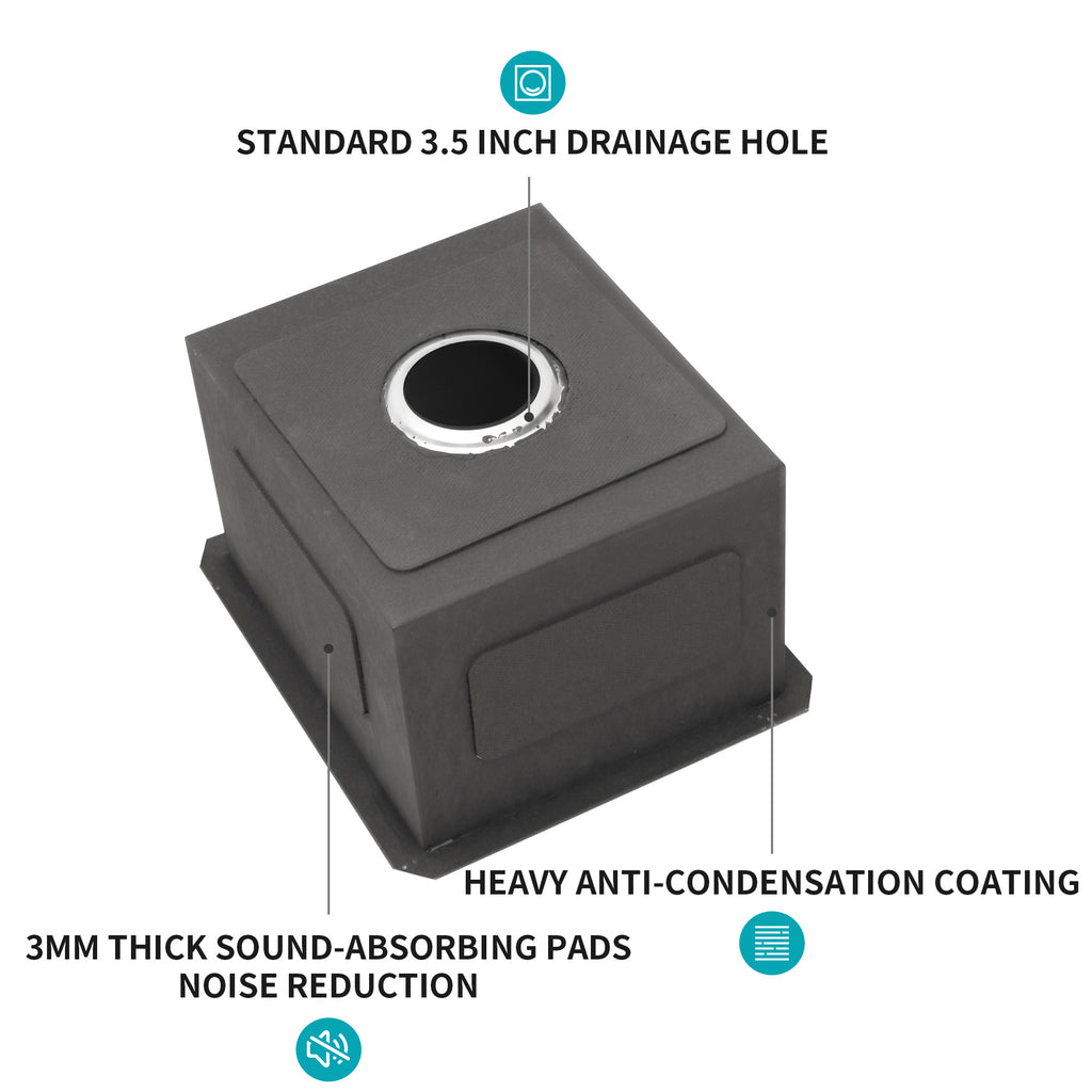 13 Inch Undermount Sink - 16 Gauge Stainless Steel Kitchen Sink
