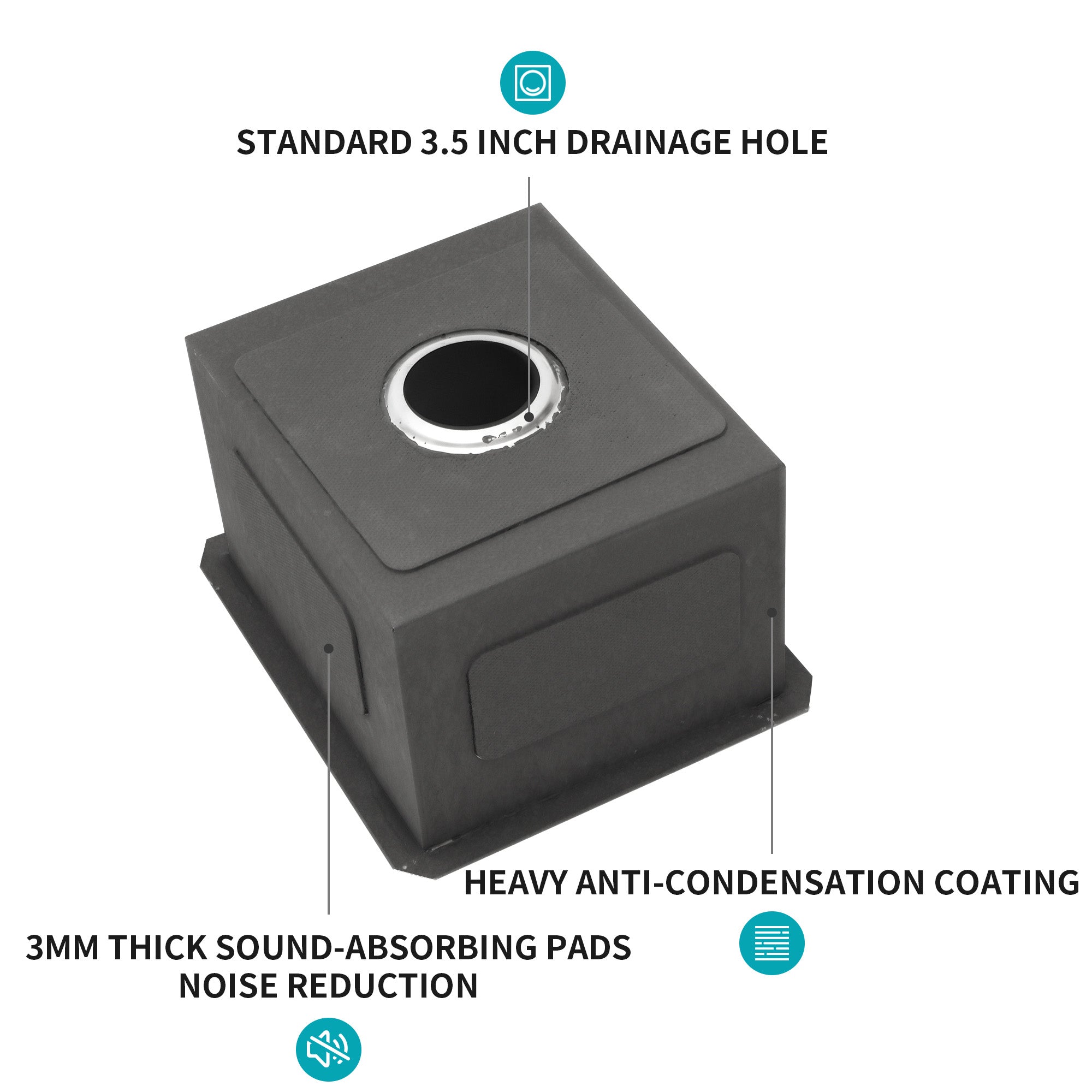 13 Inch Undermount Sink - 16 Gauge Stainless Steel Kitchen Sink