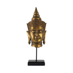 7x7.5x19.7" Buddha Statue Head On Stand