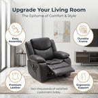 Grey Air Leather Recliner Chair With Vibration And Heating