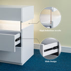 LED Nightstands 3 Drawer Dresser for Bedroom