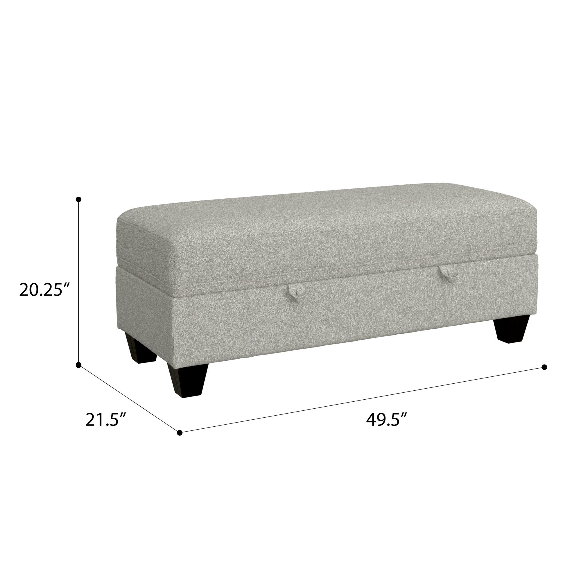 Gray Storage Ottoman