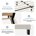 Queen Size Bed Frame with Upholstered Headboard