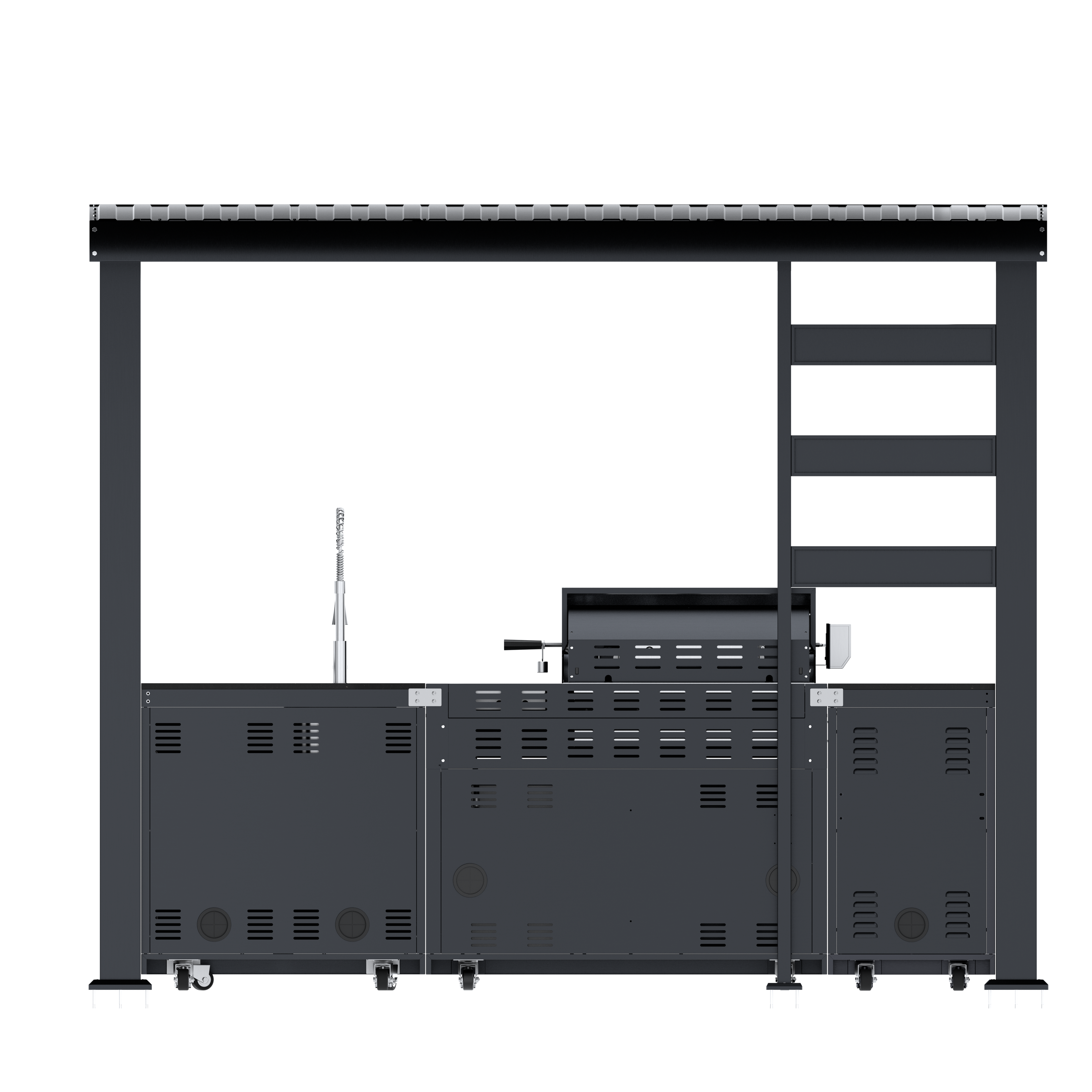 Deluxe Stainless Steel Gas Outdoor Kitchen Barbecue Island Grill