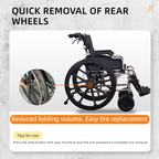 Aluminum Alloy Transport Wheelchair - 18" Seats