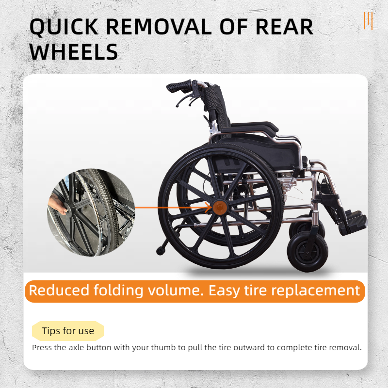 Aluminum Alloy Transport Wheelchair - 18" Seats