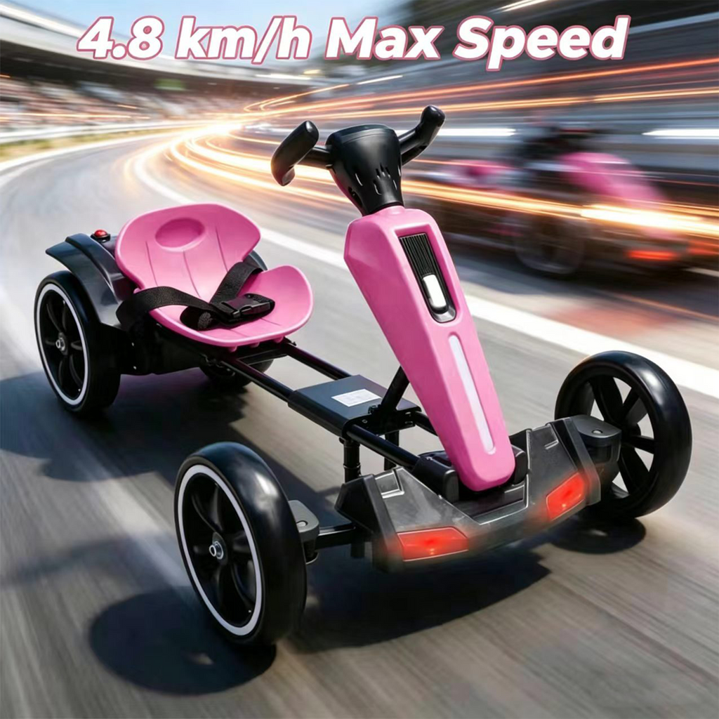 12V Electric Kids Pedal Go Kart - Magenta