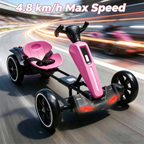12V Electric Kids Pedal Go Kart - Magenta