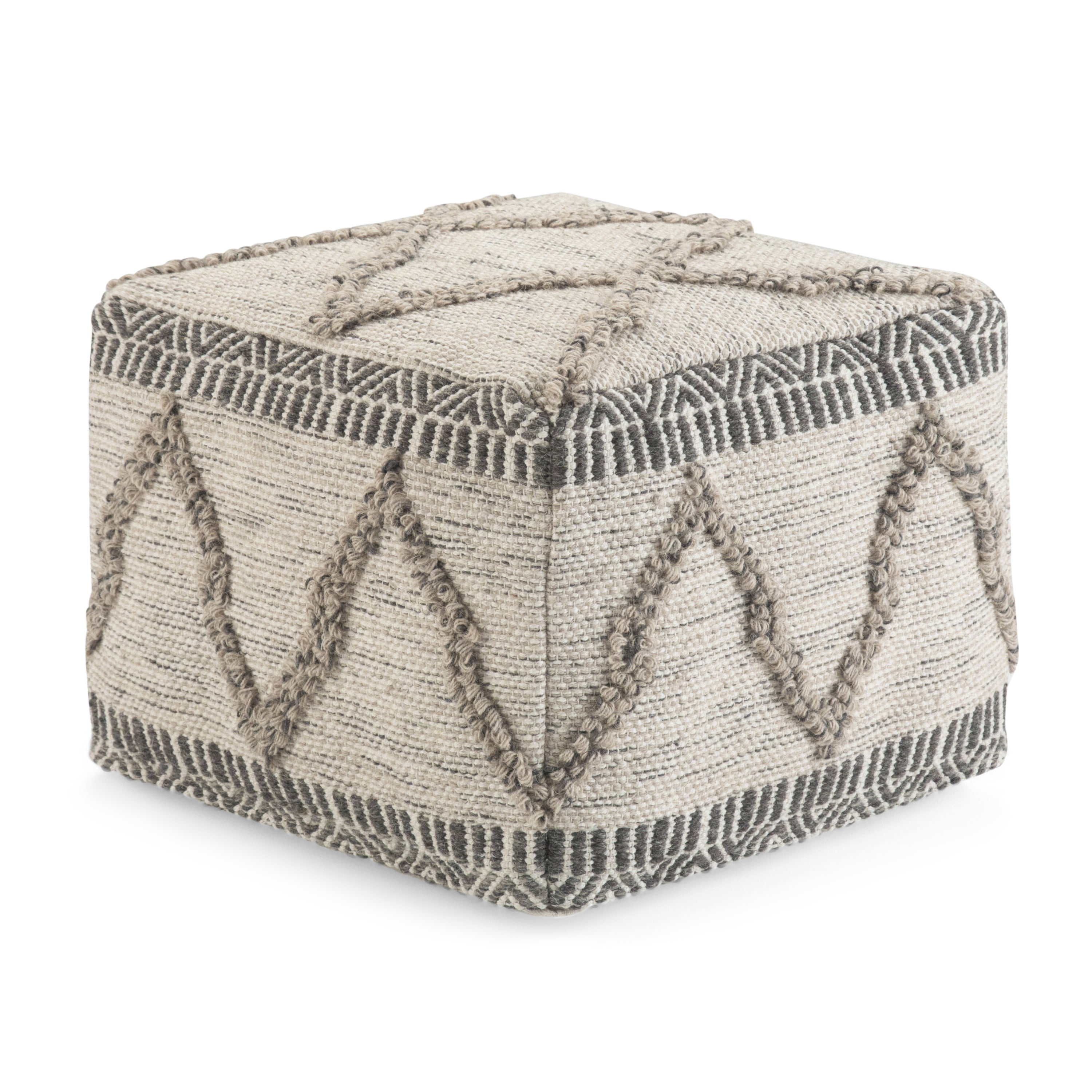Sweeney Square Pouf Grey/Natural