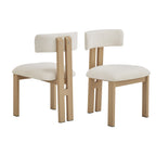 Upholstered Armless Dining Chairs With Metal Legs (Set of 2)