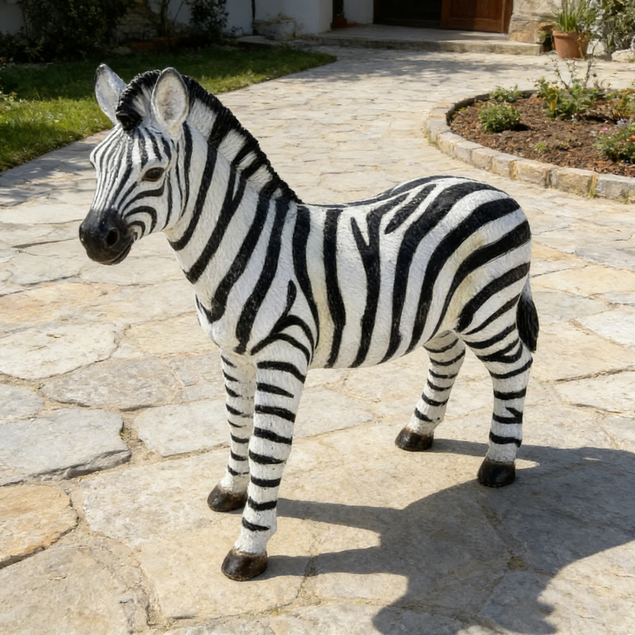 Simulated Zebra Garden Statue