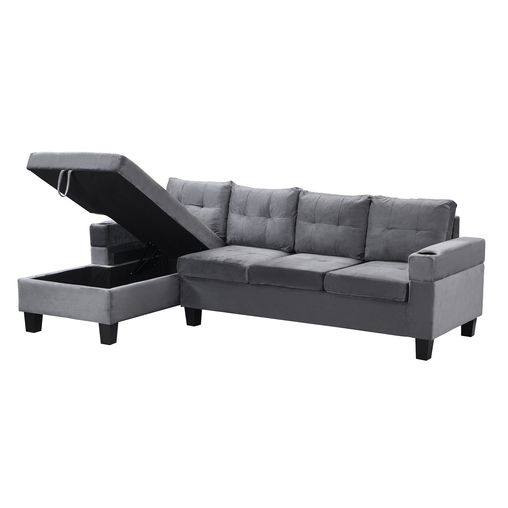 Modern Sectional Sofa Set with L Shape Chaise Lounge