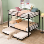 Full Over Full with Trundle Metal Bunk Bed