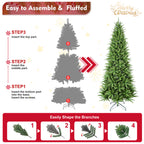 7FT Slim Christmas Tree – Perfect for Corners & Small Spaces
