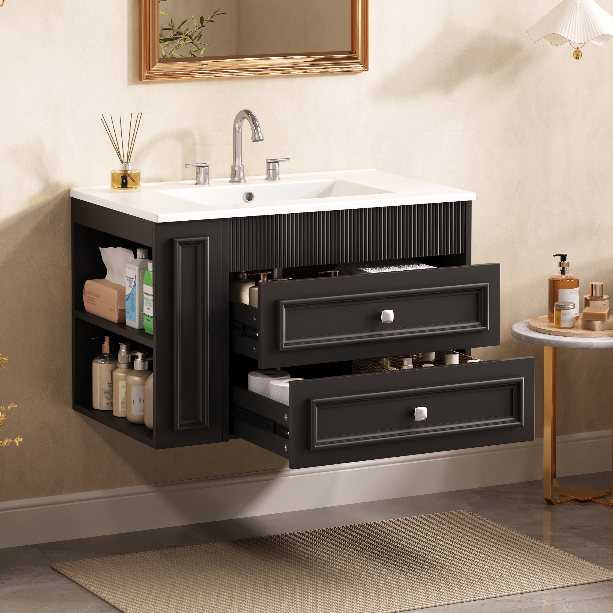 30'' Wall Mounted Bathroom Vanity