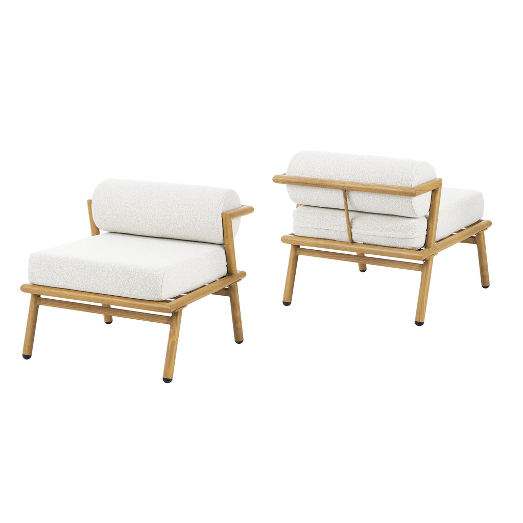 La Fiora Outdoor Patio Teak Finished Iron Club Chair