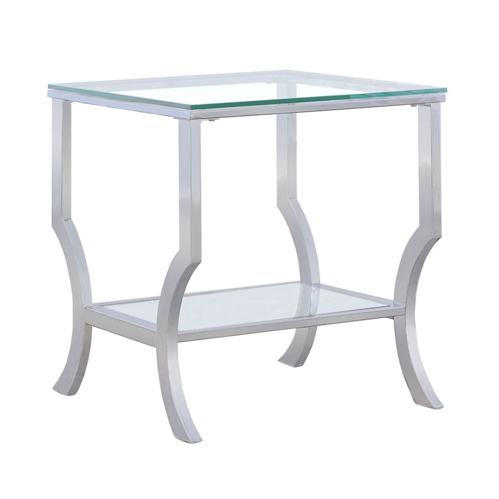 Contemporary Chrome End Table