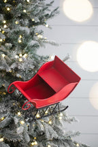 14.5x10x11"H Iron Red/Black Sleigh Small Christmas Decoration