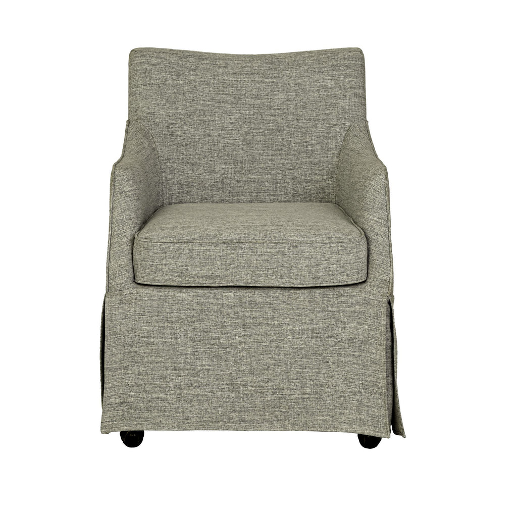 Upholstered Skirted Dining Arm Chair With Hidden Comfort