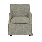 Upholstered Skirted Dining Arm Chair With Hidden Comfort